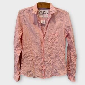 Frank & Eileen Barry Crinkle Button Down Shirt Size Small